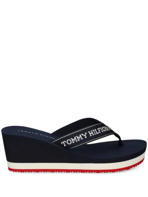 Tommy Hilfiger logo-detail wedge flip-flops Blue FW0FW08858