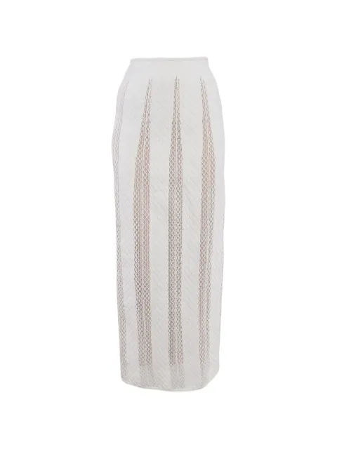 Alaïa Pre-Owned knitted maxi skirt White 1189380