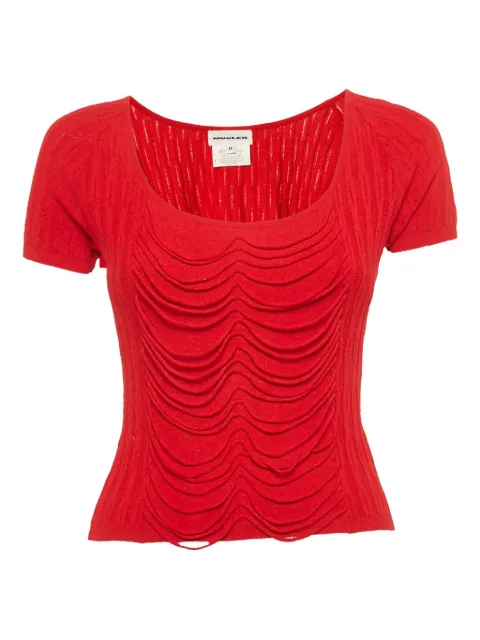 Thierry Mugler Pre-Owned ribbed top Red 1180933