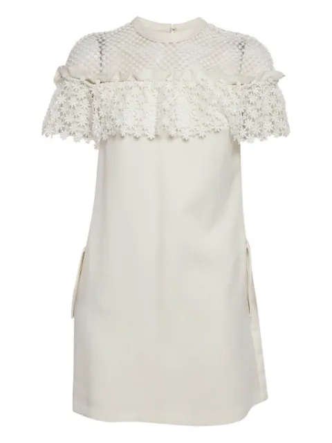 Self-Portrait lace-detail mini dress White 1182107