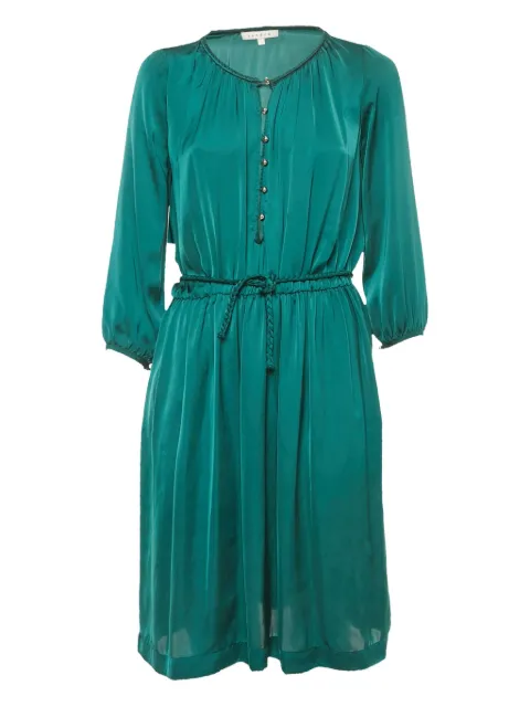 SANDRO braided-tie satin midi dress Green 1180559