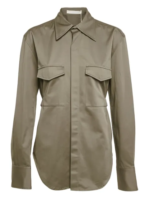 Dion Lee flap-pocket belted shirt Green 1180876