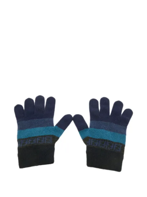 Fendi Pre-Owned striped gloves Blue 1178677