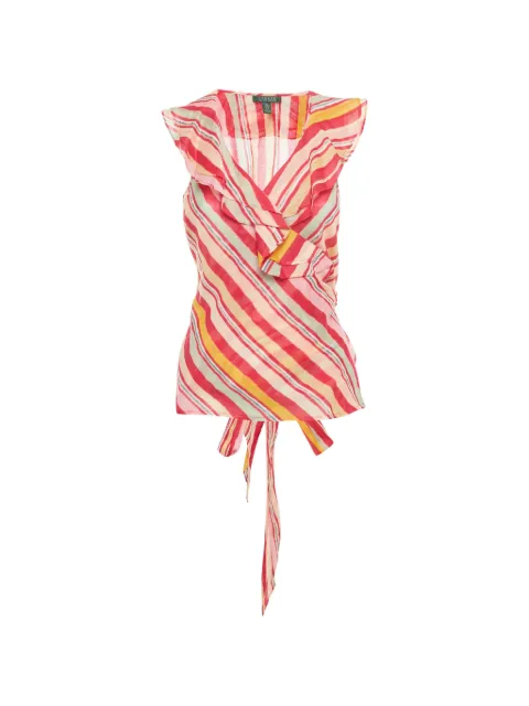 Polo Ralph Lauren Vintage stripe-pattern sleeveless cotton blouse Pink 1179418