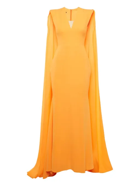 Alex Perry cape-sleeve gown Orange 1179243