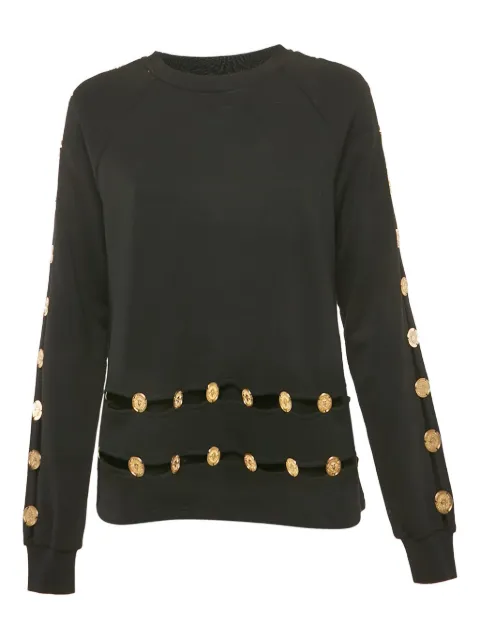 Balmain Pre-Owned coin-embellished sweatshirt Black 1178719