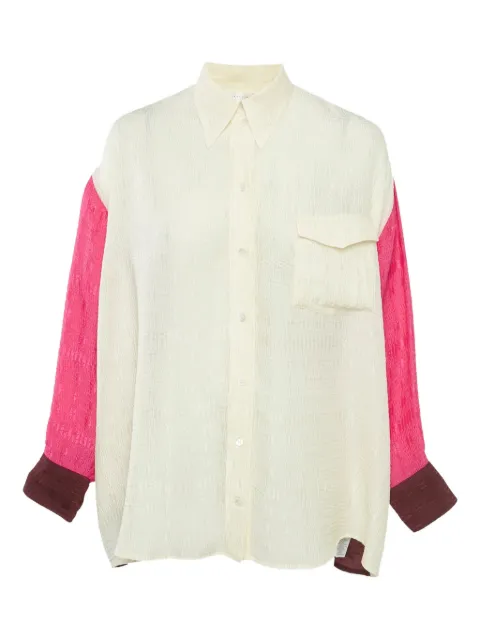 Victoria Beckham textured-crepe shirt White 1174816