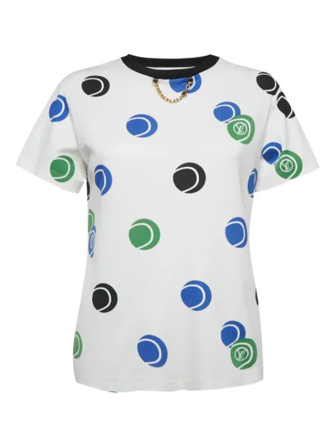 Louis Vuitton Pre-Owned tennis ball-print T-shirt White 1155928