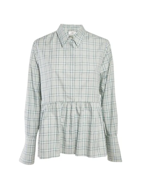 Victoria Victoria Beckham plaid-pattern cotton blouse Green 1174768