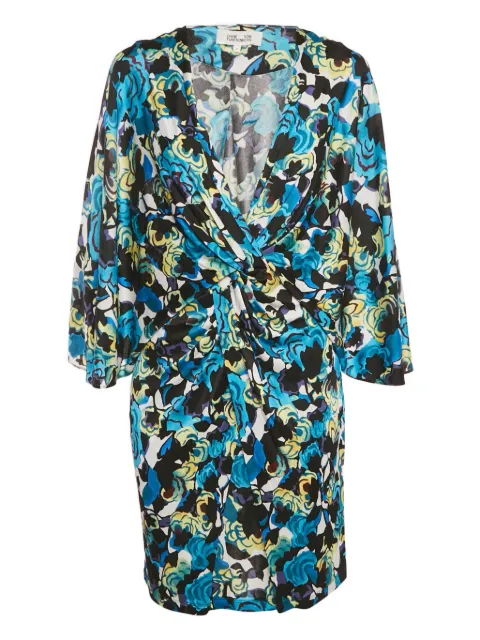 DVF Diane von Furstenberg twist-front floral mini dress Blue 1175832