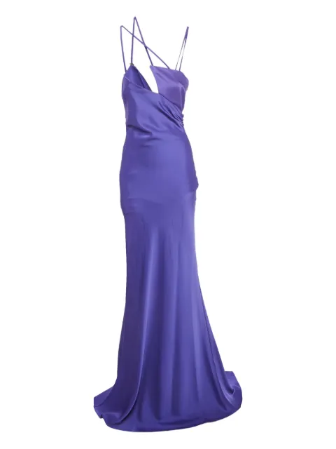 The Attico satin hook-closure dress Purple 1175754