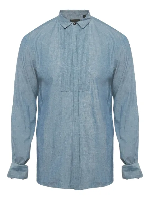 Burberry Pre-Owned pintuck double-cuff shirt Blue 1180128