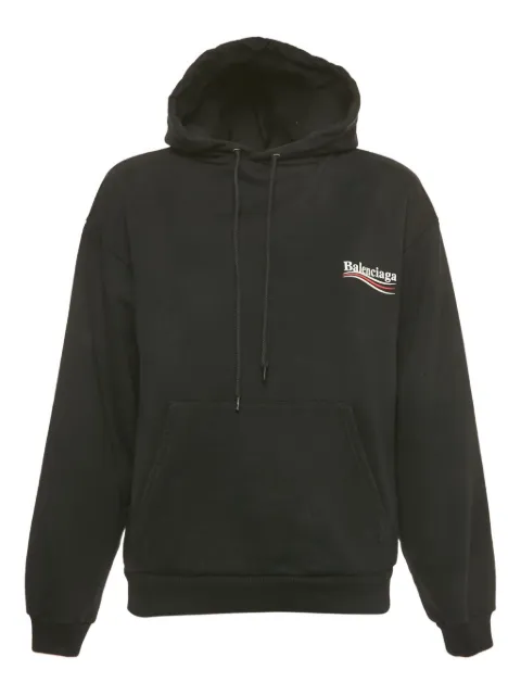 Balenciaga Pre-Owned logo-print hoodie Black 1180380