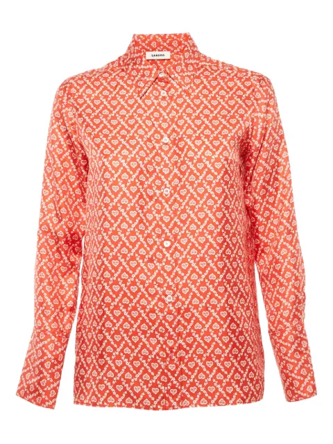SANDRO floral-print silk shirt Red 1180665