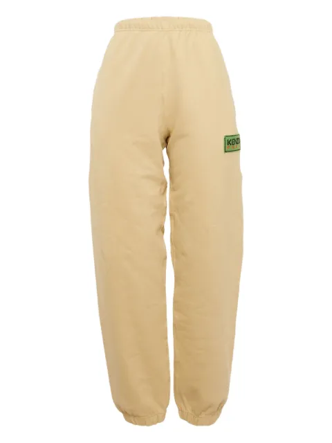 Kenzo Pre-Owned appliqué cotton joggers Neutrals 1164434
