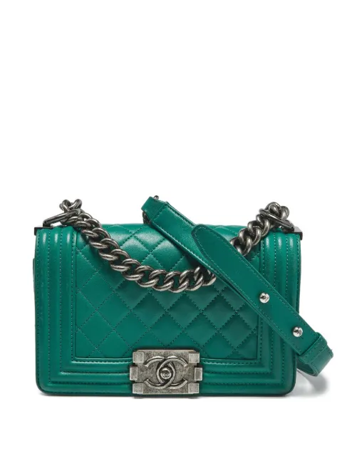 CHANEL Pre-Owned Boy Chanel flap shoulder bag Green 1179880