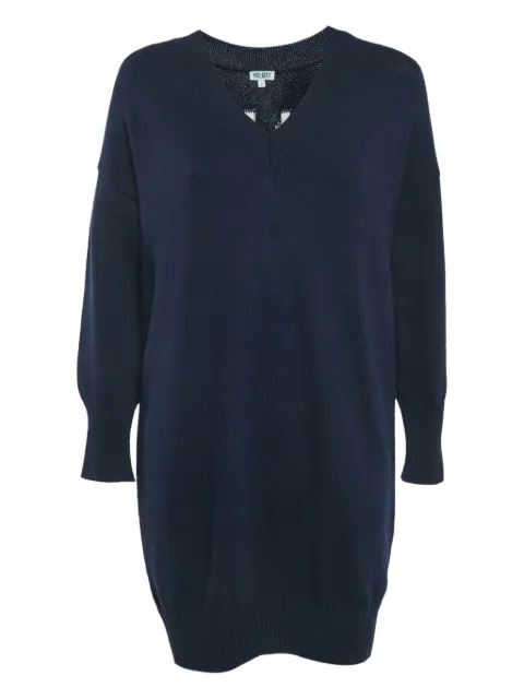 Kenzo Pre-Owned logo-intarsia mini dress Blue 1178391