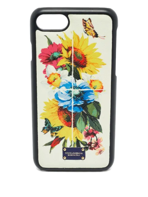 Dolce & Gabbana Pre-Owned 2010s floral-print leather iPhone 7 cover White 1177976
