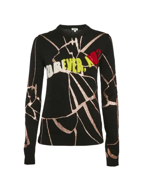 Kenzo Pre-Owned metallic-print wool sweater Black 1164957