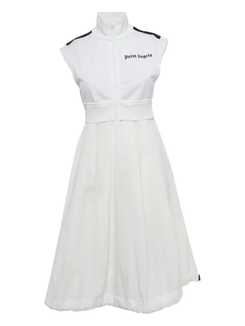 Palm Angels logo-detail jersey midi dress White 1180600