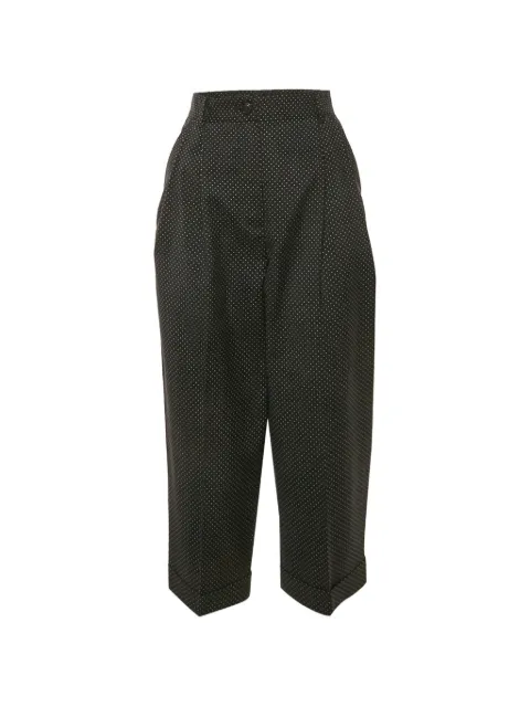 Dolce & Gabbana Pre-Owned dot-print pleated trousers Black 1175764