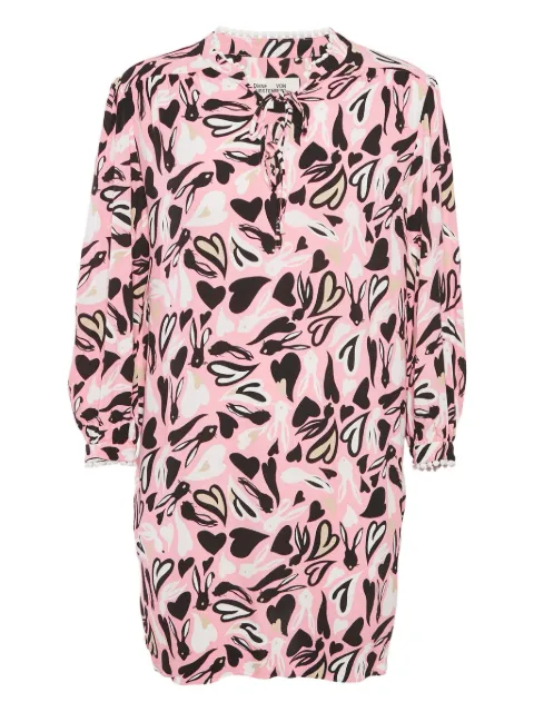 DVF Diane von Furstenberg graphic-print mini dress Pink 1169921