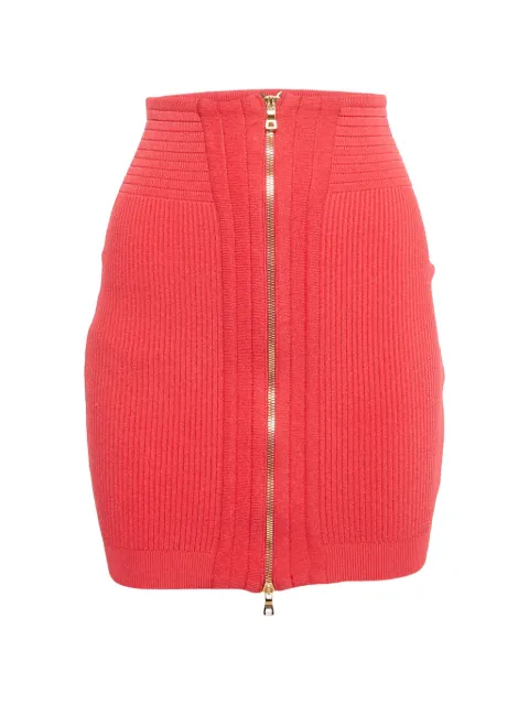 Balmain Pre-Owned 1173024 rib-knit skirt Red 1173024