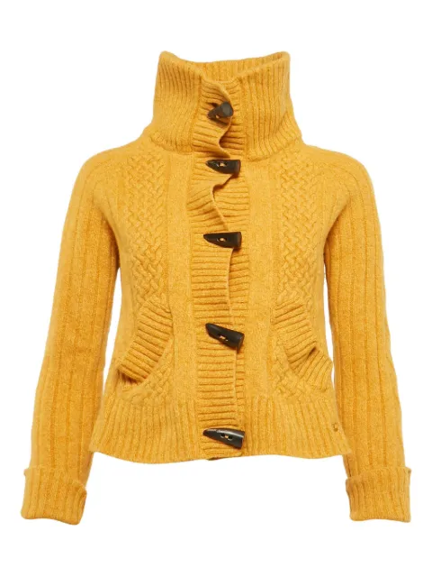 Burberry Pre-Owned cable-knit turtleneck sweater Yellow 1169988