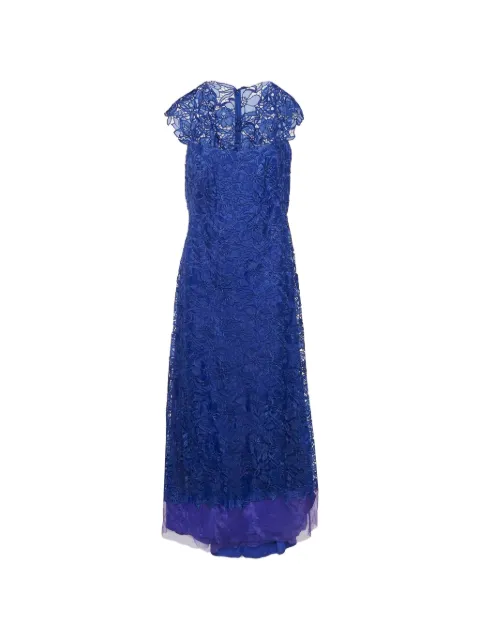 Tadashi Vintage lace floral gown dress Blue 1171743