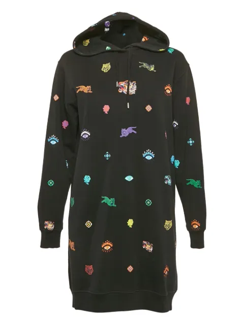 Kenzo Pre-Owned printed hooded mini dress Black 1168644