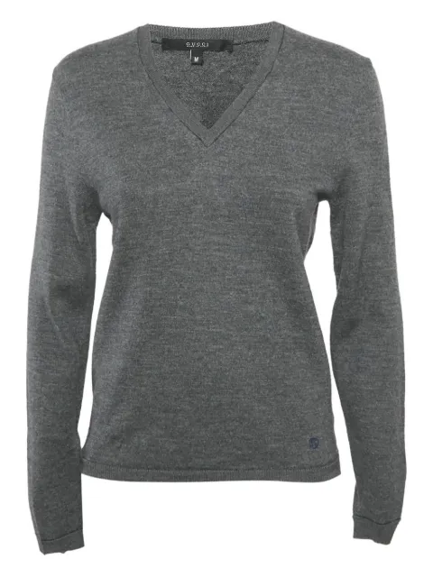 Gucci Pre-Owned V-neck wool sweater Grey 1169714