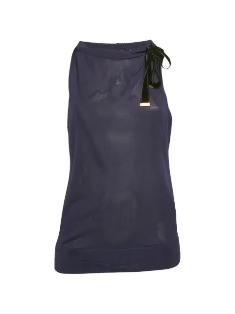 Gucci Pre-Owned neck-detail top Blue 1169439