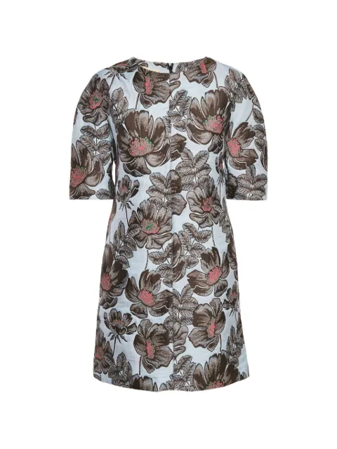 Marni Pre-Owned floral-jacquard mini dress Blue 1164337