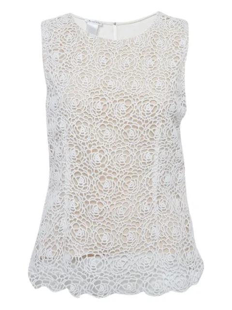 Oscar de la Renta Pre-Owned 2000s rose-lace top White 1169657