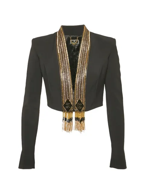 Elisabetta Franchi beaded cropped jacket Black 1160059