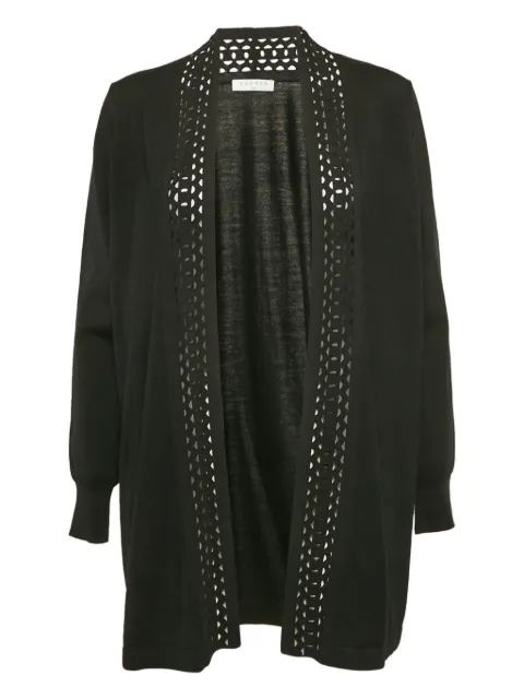 SANDRO open-front laser-cut cardigan Black 1168981