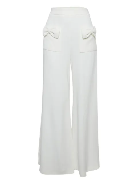 Elisabetta Franchi bow-detail crepe trousers White 1161574