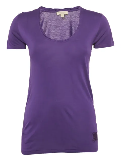 Burberry Pre-Owned 2000s scoop-neck jersey tee Purple 1165952
