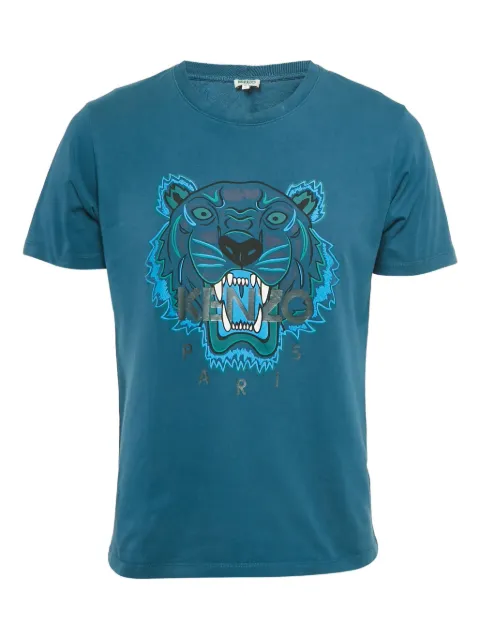 Kenzo Pre-Owned tiger-print cotton T-shirt Blue 1165972