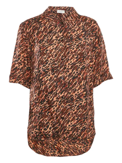 SANDRO animal-print short-sleeve shirt Brown 1173427