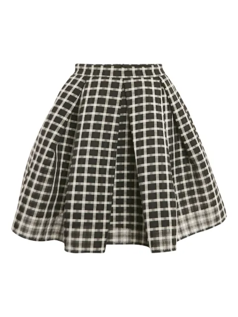 Maje pleated checked skirt Black 1119451