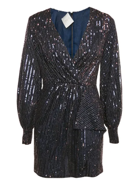Ingie Paris sequinned v-neck mini dress Blue 1171634