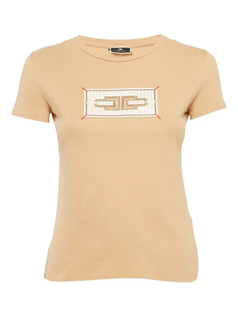 Elisabetta Franchi 2000s embroidered logo T-shirt Neutrals 1169452