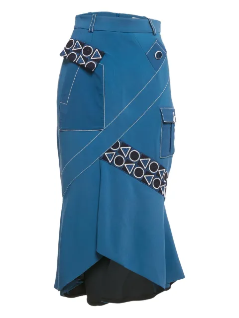 Peter Pilotto contrast-stitching midi skirt Blue 1171338
