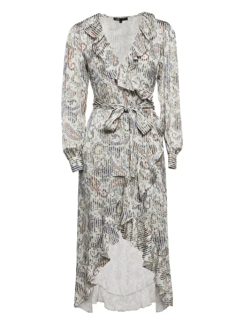 Maje paisley-print wrap dress Grey 1067137