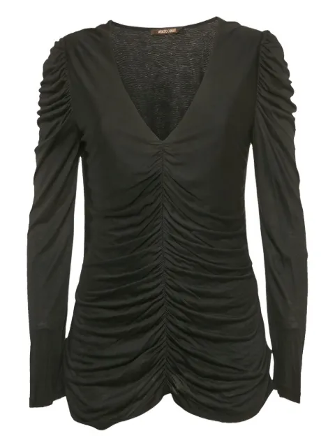 Roberto Cavalli Vintage ruching long-sleeve top Black 1165826