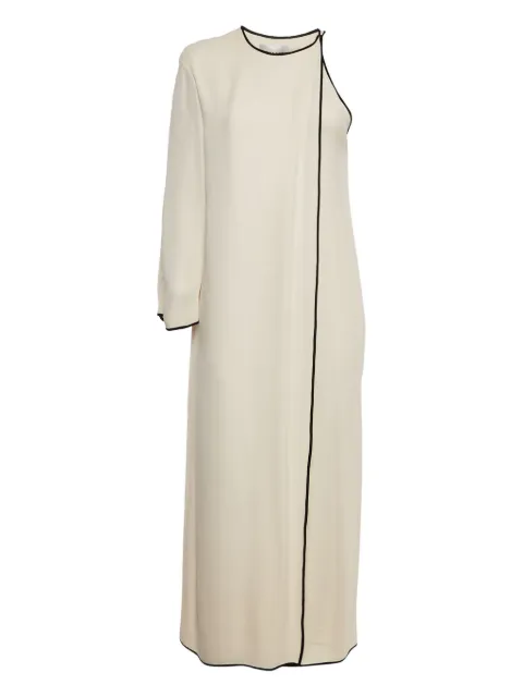 Valentino Garavani Pre-Owned asymmetric silk maxi dress Neutrals 1164927