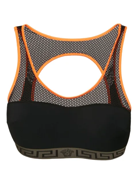 Versace Pre-Owned mesh-insert cropped top Black 1162279