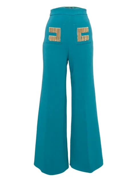 Elisabetta Franchi logo-detail trousers Blue 1159883