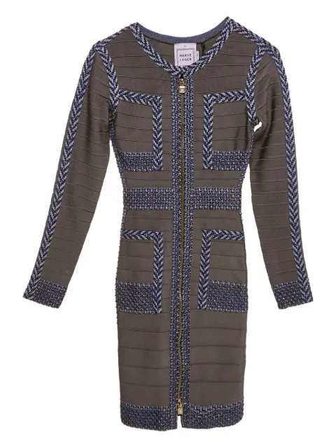 Hervé Léger Pre-Owned beaded knit dress Grey 1164896
